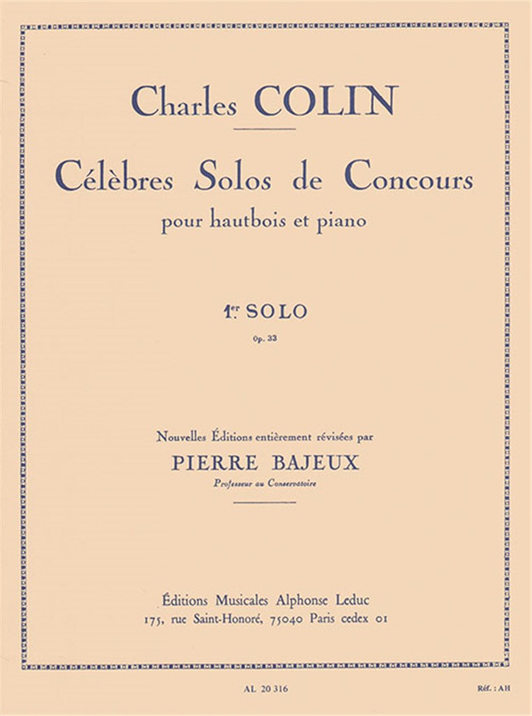 Celebres Solos De Concours N01 Op33